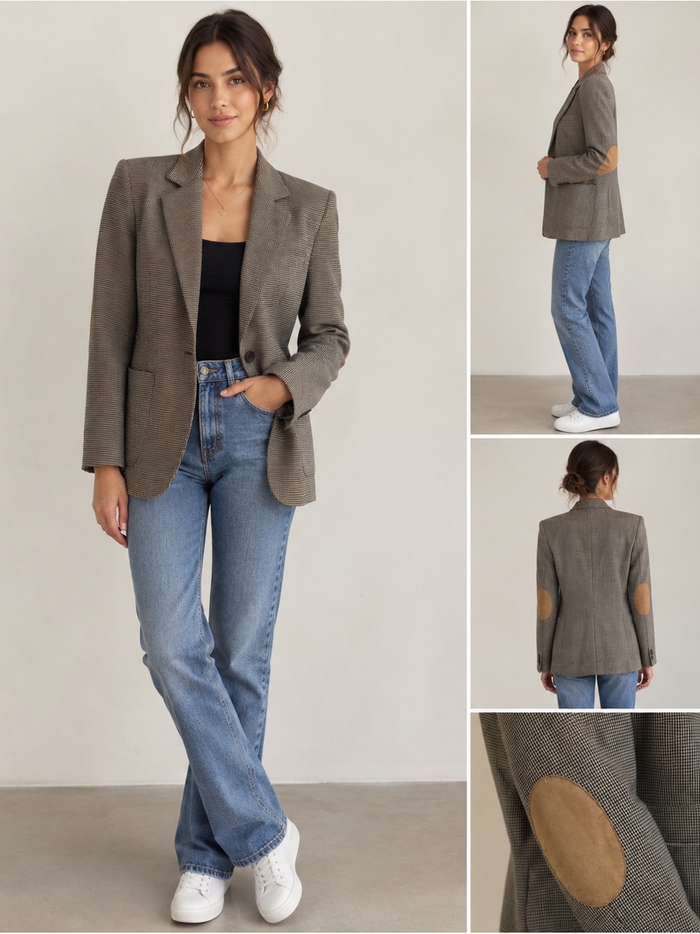 Fashionable brown checkered blazer  by Best Mountain